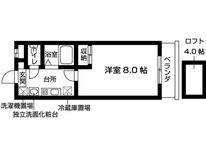 パレ シャルマン(1K/2階)の間取り写真