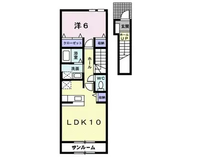 フォレスタ デ フィオーレ(1LDK/2階)の間取り写真