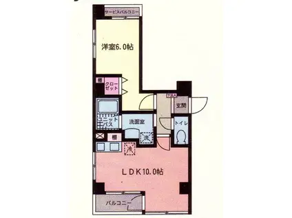 エスターテ大藤(1LDK/1階)の間取り写真