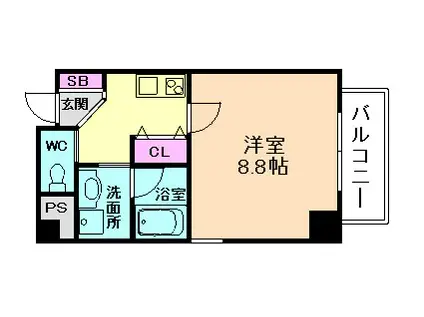 ブロード塚本レジデンス(1K/7階)の間取り写真