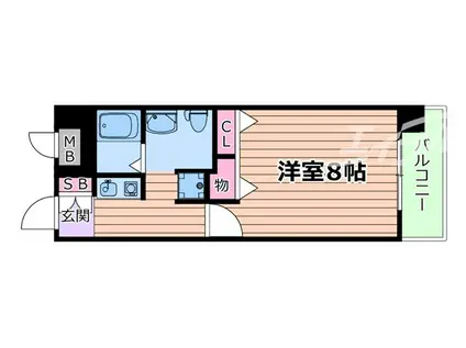 アスリート新大阪II(1K/7階)の間取り写真