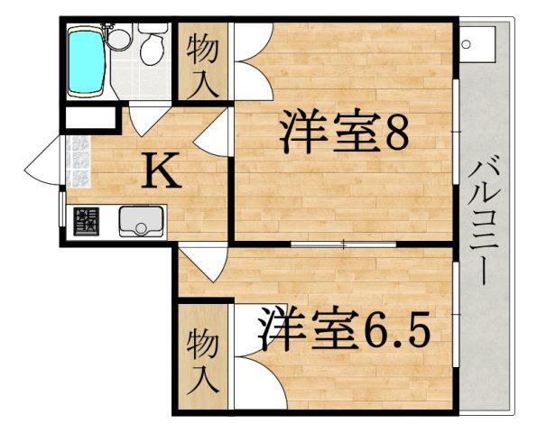 コーポ今井(2K/3階)の間取り写真