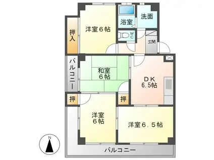 エステート南山 TS-I(4DK/4階)の間取り写真