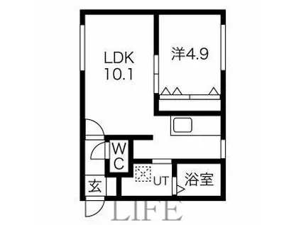 マリーノ(1LDK/4階)の間取り写真