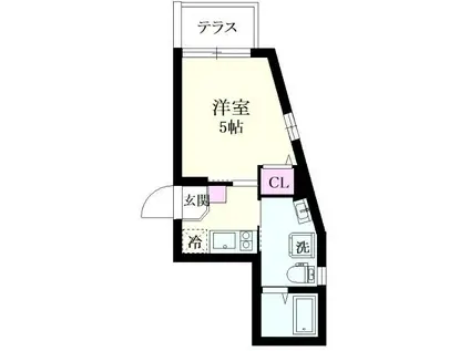 NSGATE富士見台NEXT(1K/1階)の間取り写真