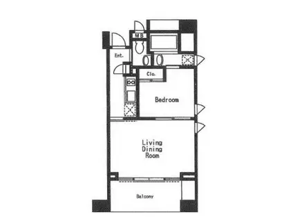 コートモデリア白金(1LDK/2階)の間取り写真