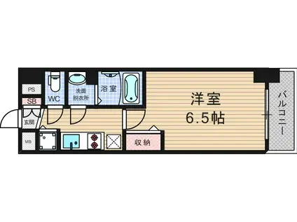レオンコンフォート難波ノワール(1K/11階)の間取り写真