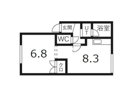 マンションむらかみⅡ(1LDK/1階)の間取り写真