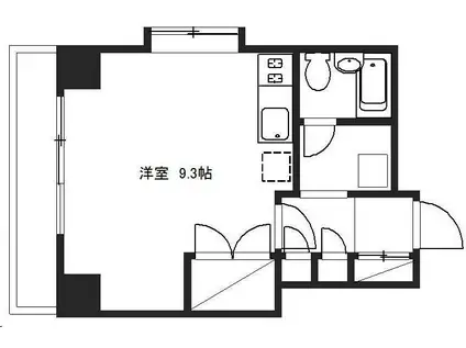 ロイヤルヒルズ台原I(ワンルーム/1階)の間取り写真