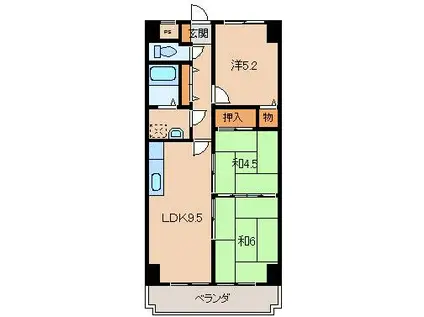 ラフィーネ クロダ(3LDK/4階)の間取り写真