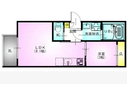 LEGALEST LEA(1LDK/3階)の間取り写真