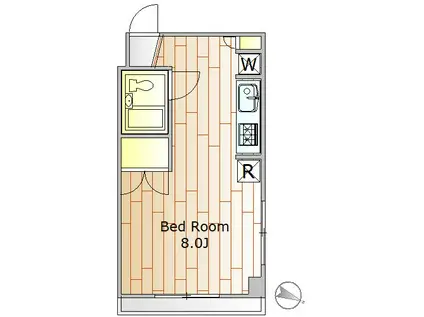 カーサ中町(ワンルーム/2階)の間取り写真