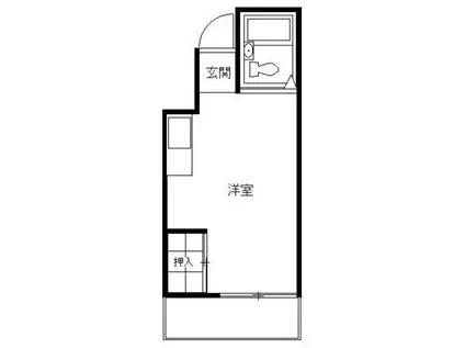 平井ハイツ(ワンルーム/2階)の間取り写真