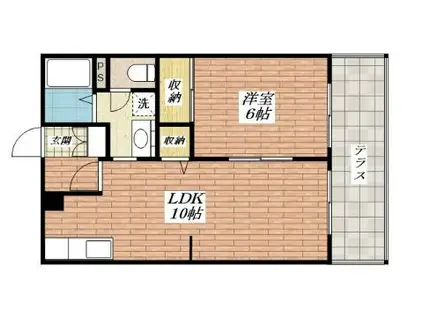 サンガーデン安威A棟(1LDK/1階)の間取り写真