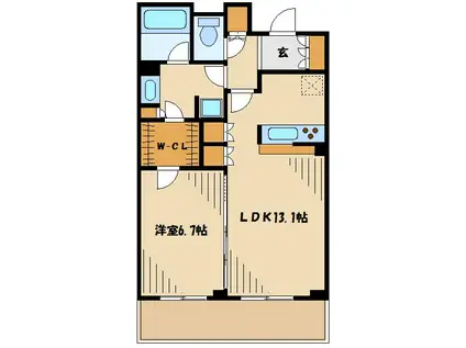 S-FORT横浜青葉台(1LDK/5階)の間取り写真