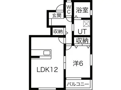 アクアコート C(1LDK/1階)の間取り写真