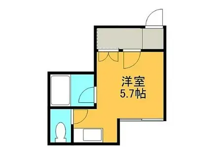 ハイマート旭町(ワンルーム/2階)の間取り写真