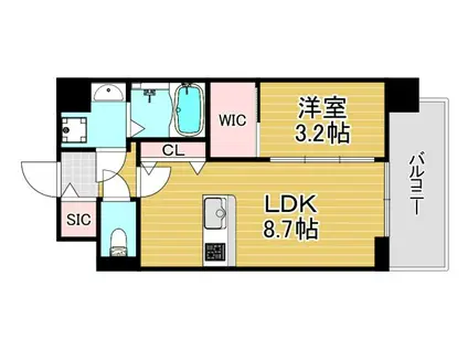 エスリードレジデンス梅田クラスシティ(1LDK/6階)の間取り写真