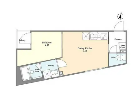 FLUFFY西早稲田 フラッフィー西早稲田(1DK/3階)の間取り写真