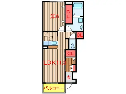 ベルク フルスA・B(1LDK/1階)の間取り写真