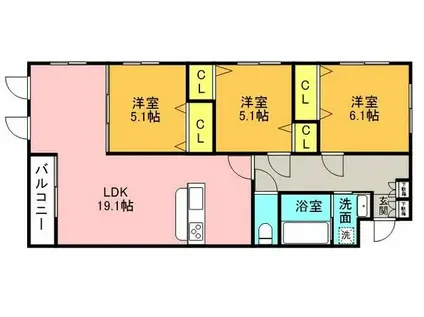 THE BELUGA 世田谷 RESIDENCE(3LDK/3階)の間取り写真
