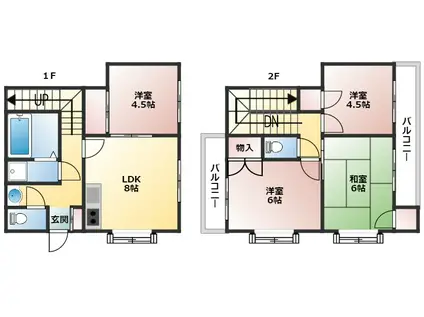 メゾン星風(4LDK/1階)の間取り写真