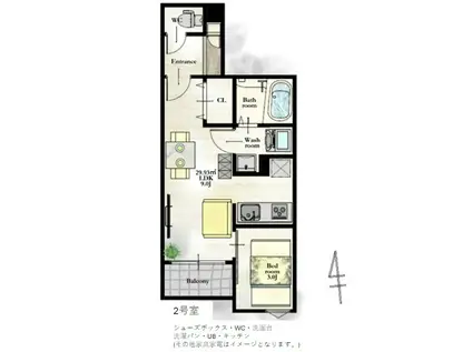 REキャスバルクオーレ長町南(1LDK/1階)の間取り写真