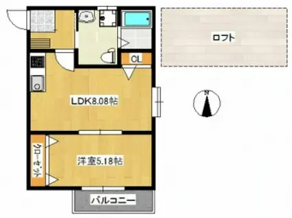 SOAR高取(1LDK/2階)の間取り写真