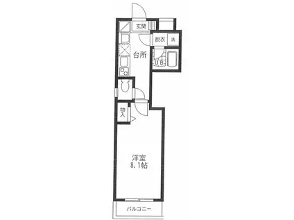 グランドソレーユ(1K/3階)の間取り写真