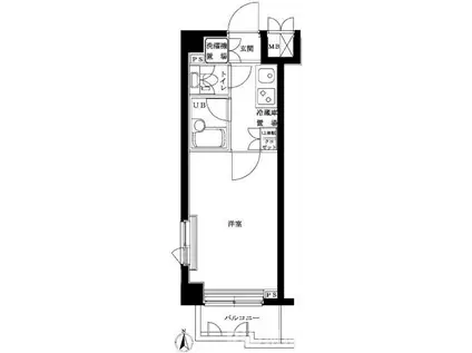 ルーブル鷺宮弐番館(1K/5階)の間取り写真