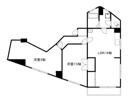 向島東田ビル(2LDK/2階)の間取り写真