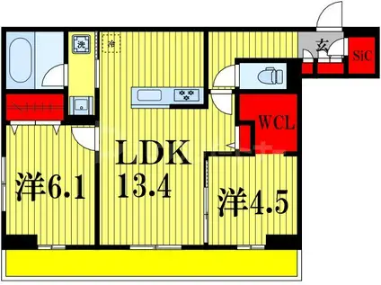 グレイスフルコート雅(2LDK/3階)の間取り写真