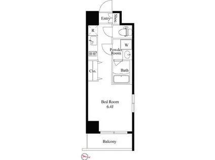 プライマル品川西大井(ワンルーム/6階)の間取り写真