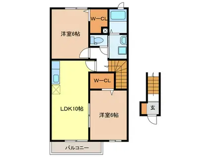 メゾン・フレーシュ(2LDK/2階)の間取り写真