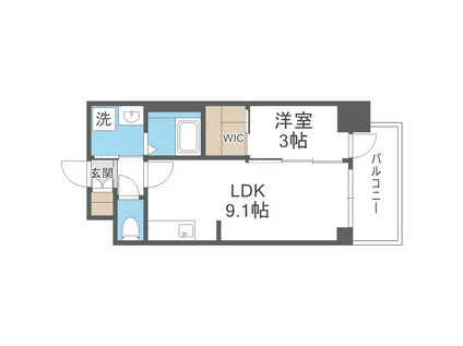 アドバンス大阪フラット(1LDK/3階)の間取り写真