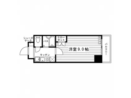 グッドライフ南草津Ⅱ(1K/6階)の間取り写真