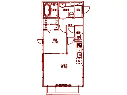 セジュール三和(1LDK/2階)の間取り写真