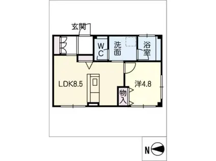 池田パーク(1LDK/1階)の間取り写真