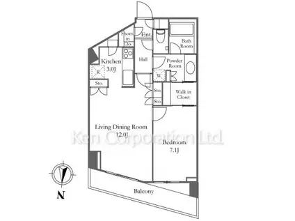 みなとみらいミッドスクエア ザ・タワーレジデンス(1LDK/18階)の間取り写真