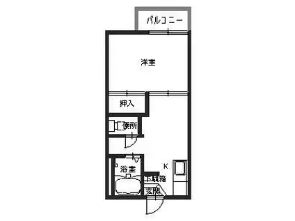 マンション三四四A(1DK/2階)の間取り写真
