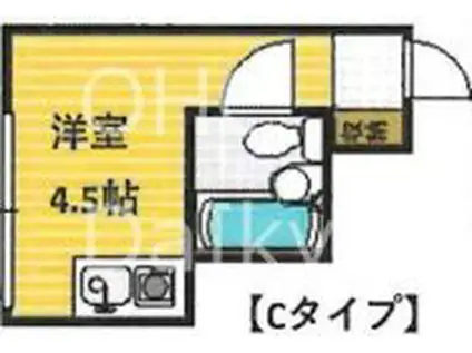 シティハイツ八尾(ワンルーム/3階)の間取り写真