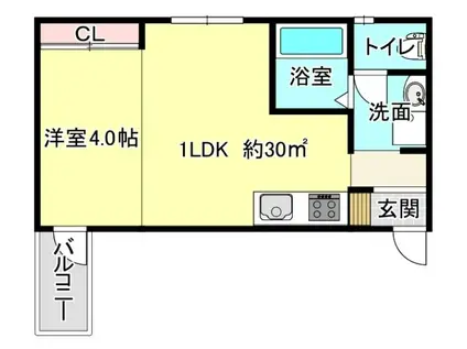 HALELEA(1LDK/3階)の間取り写真