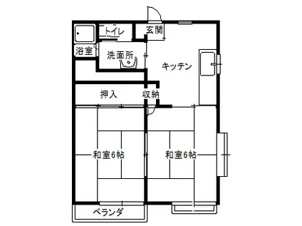 ハイムレジャンスII(2DK/1階)の間取り写真