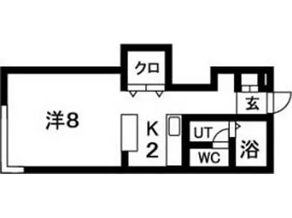 ノースビル(1K/4階)の間取り写真