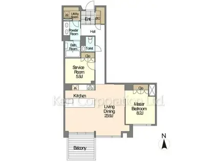 JOYLUXE THE RESIDENCE AKIYA(1SLDK/3階)の間取り写真