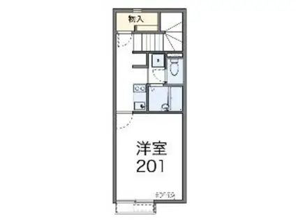 レオネクストハイツ忘れな草(1K/2階)の間取り写真