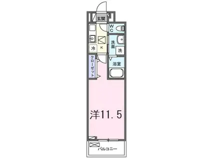 たばさはうすII(1K/1階)の間取り写真