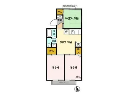 サンハイツ光ヶ丘(3DK/2階)の間取り写真