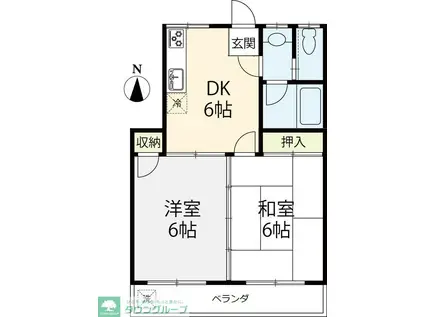 レジデンス大谷田(2DK/1階)の間取り写真