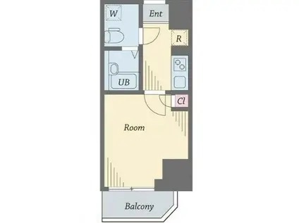 ダイヤモンドタワー西小山(1K/12階)の間取り写真